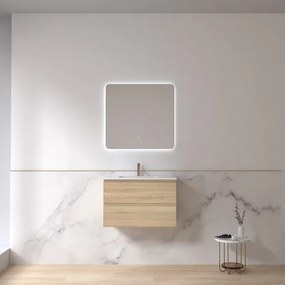 Kamalu - Mobile bagno 80 cm lavabo integrato legno chiaro | KAM-HR80