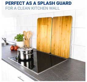 Coprifuoco in vetro temperato in set da 2 52x30 cm Wooden - Maximex