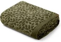 Asciugamano viso 50x100 cm fiori verde in cotone