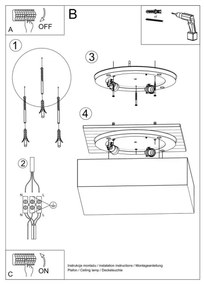 Plafoniera HORUS 35 2xE27/60W/230V nero