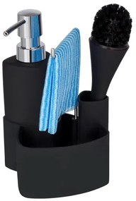 WENKO 3620127800 - Set per il lavaggio EMPIRE 11x19 cm nero/argento