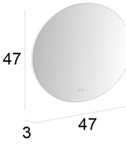 Specchio con illuminazione integrata bagno tondo Bohemia L 47 x H 47 x P 3 cm
