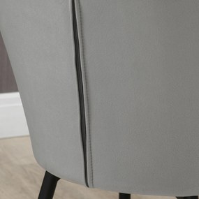 Set 2 Sedie Imbottite Stile Nordico 54x57x80 cm Tessuto Effetto Velluto Grigio Scuro...