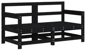 Set Salotto da Giardino 6 pz Nero in Legno Massello di Pino