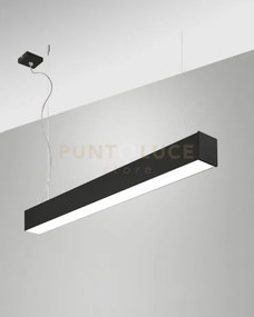 Turner sospensione nera led 29w 3000k 3470lm opale ip40 100cm dimm...