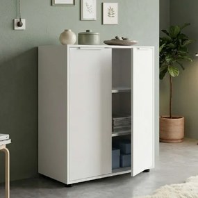 Mobile Ufficio Kovra 72x87h cm in legno 2 Ante Laccato Bianco