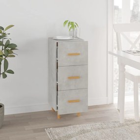 Credenza grigio cemento 34,5x34x90 cm in legno multistrato