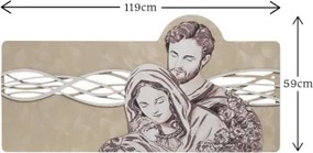 Quadro 59x119 cm Sacra Famiglia legno laminato figura stampata oro