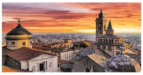Stampa su tela Bergamo Basilica, giallo, rosso, arancione, marrone 120 x 60 cm