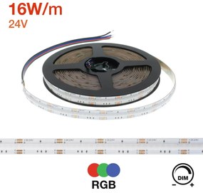 Striscia LED COB RGB Multicolore 16W/m 24VDC IP20 5m Professional Colore RGB