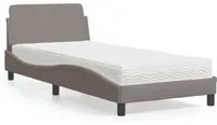 Letto con Materasso Tortora 90x190 cm in Tessuto 3208308