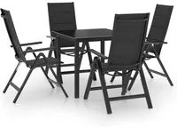 Set Mobili da Pranzo per Giardino 5 pz in Alluminio Antracite cod mxl 39197