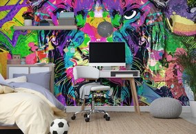 Carta da parati – Felino multicolore