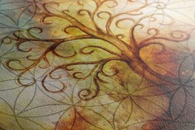 Stampa su tela – Albero con fiore della vita