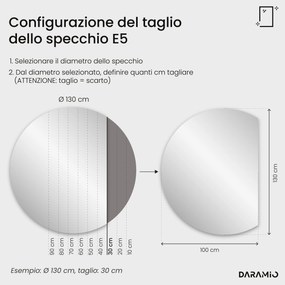 Specchio a mezzaluna con luce LED E5