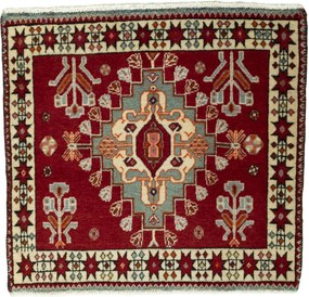Shiraz Tappeto 70 x 70 Rosso (Iran) Annodato A Mano