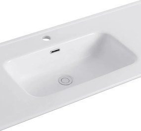 Lavabo da  incasso per mobili 121 cm in ceramica bianca | Litos-K7012 - KAMALU