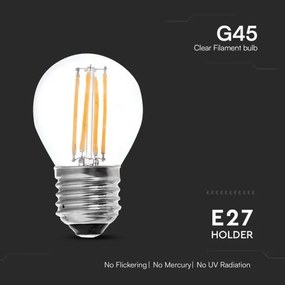 Lampadina LED FILAMENT G45 E27/6W/230V 3000K