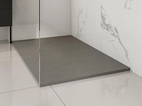 Piatto per doccia da posare o da incasso con sifone 140 x 90 cm in Resina Grigio - MIRNOSA