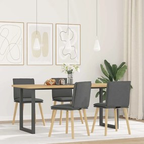Sedie Da Pranzo 4 Pz Grigio Scuro İn Tessuto /