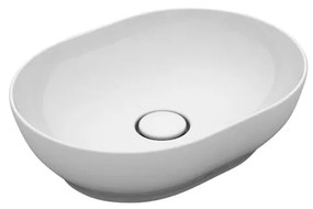 Lavabo da appoggio OLYMPIA CERAMICA Semi ovale in ceramica L 50 x H 14 x P 20 cm bianco lucido piletta non inclusa