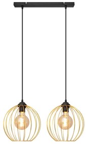 Lampadario a sospensione con filo MERCURE 2xE27/15W/230V oro/nero