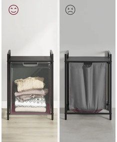 Cesto per la biancheria REX nero/grigio