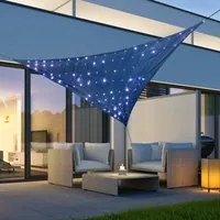 HI Vela Parasole con 100 LED Blu 3x3x3 m 435326