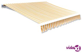 vidaXL Tendone Parasole in Tela Giallo Girasole e Bianco 3x2,5 m