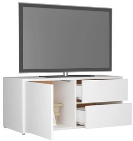 Mobile porta tv bianco 80x34x36 cm in legno multistrato