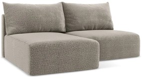 Divano angolare beige allungabile/con contenitore (con penisola a sinistra) Kalena – Makamii