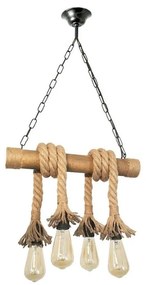 Brilagi - Lampadario a sospensione con catena KOS 4xE27/60W/230V faggio