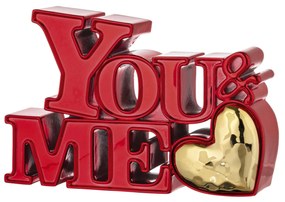 Bongelli preziosi Scultura piccola moderna in marmorino You & me h 6 cm - varie colorazioni ROSSO