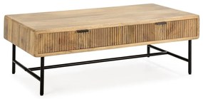 Tavolino da salotto di colore naturale in mango massiccio 60x120 cm Mundra – MOME