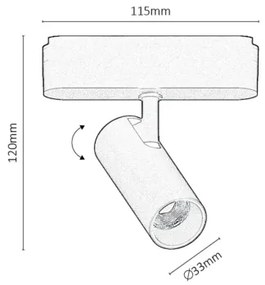 Rabalux 70125 - LED Faretto dimmerabile per sistema a binario monofase LiTrack LED/5W/24V