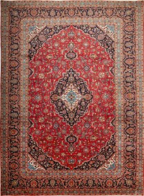 Kashan Tappeto persiano 400 x 290 Blu (Iran) Annodato A Mano