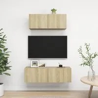 Set Porta TV 2 pz Rovere Sonoma in Truciolato