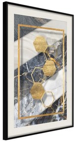 Poster  Marble Composition III  Cornice Quadri Cornice nera con pass-partout, Larghezza x Altezza Home decor 30x45