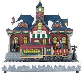 Villaggio di Natale animato Treno H 32 cm L 30 cm P 16 cm