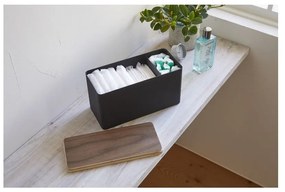 Organizer nero con coperchio in compensato Yamazaki Rin - YAMAZAKI