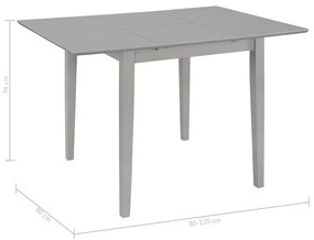Tavolo da Pranzo Estensibile Grigio (80-120)x80x74 cm in MDF