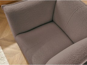 Poltrona marrone con rivestimento in bouclé Giorgia – Bobochic Paris