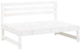 Set Salotto da Giardino 6 pz Bianco in Legno Massello di Pino