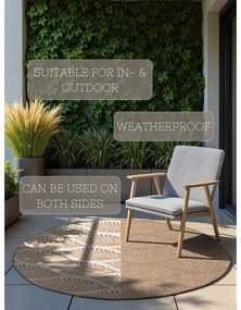 Tappeto da interno/esterno rotondo beige/avorio ø 160 cm Duet Liora – NORTHRUGS