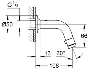 GROHE 20205000 - Valvola universale da 106 mm per montaggio a parete, cromo lucido