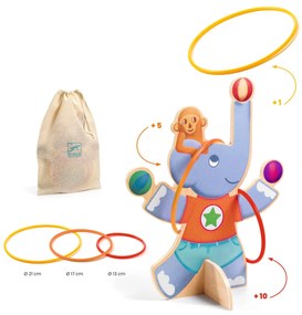 Gioco di lancio degli anelli all'elefante