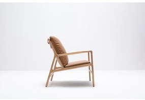 Poltrona in pelle di colore marrone-naturale Dedo - Gazzda