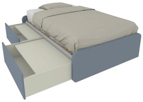 864C - Letto cameretta 120x190 1piazza e mezza con cassettoni estraibili e testate personalizzabili.Rete inclusa