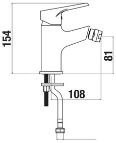 JIKA H3411W10041101 - Miscelatore bidet CUBE 15,4 cm cromo lucido