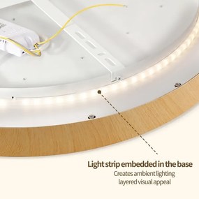 Brilagi-LED Lampada dimmerabile GLASS POOL DOUBLE LED/60W/230V 50 cm, finitura effetto legno + telecomando